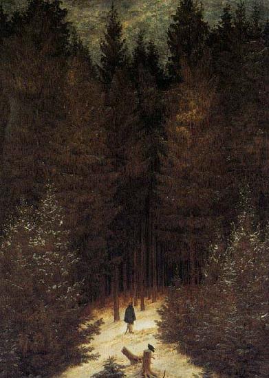 ) The Chasseur in the Forest, Caspar David Friedrich